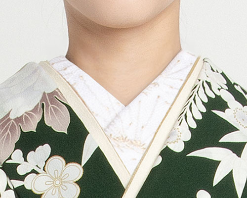 02 白地白金松刺繍